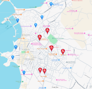 Χάρτης με θέσεις στάθμευσης ΑμεΑ στη Νάξο